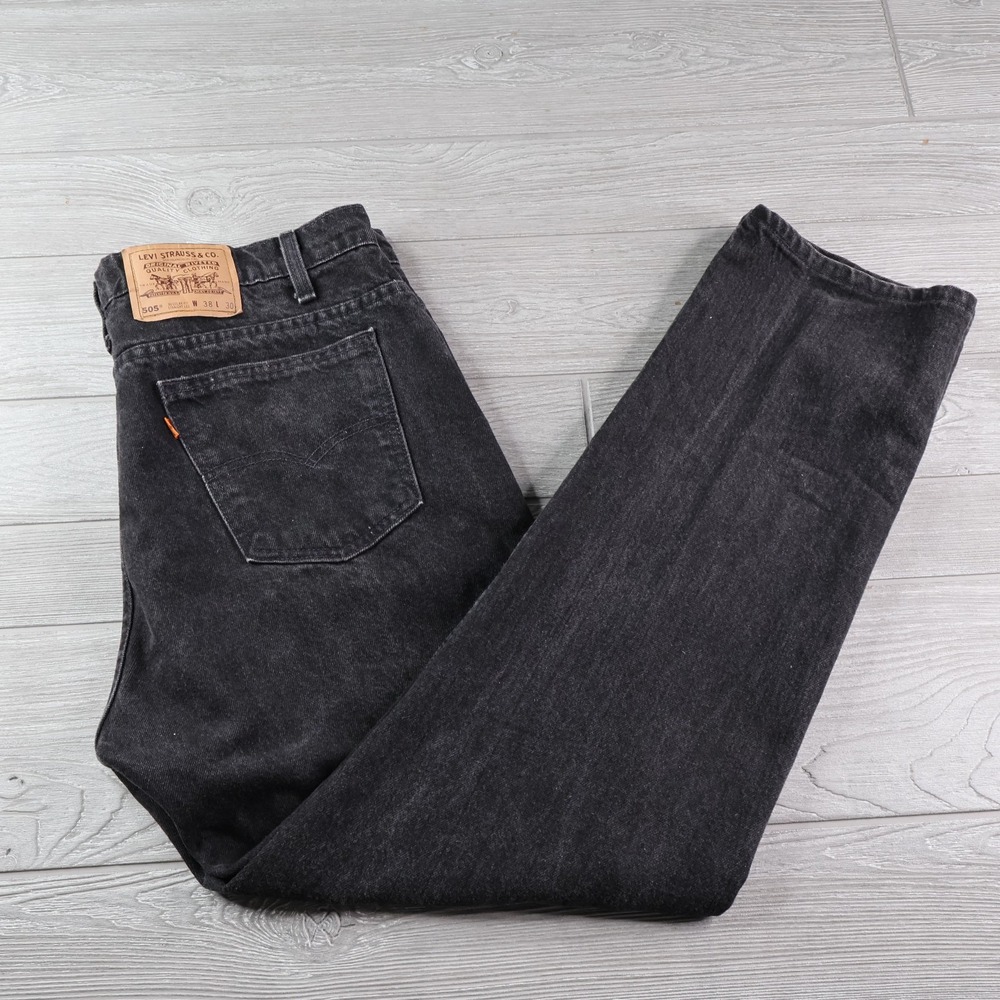 Vintage Levi's 505 Orange Tab Jeans Men's 36x31 Black USA Regular Fit